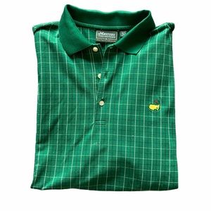 Masters Golf Green Plaid Short Sleeve Polo Shirt